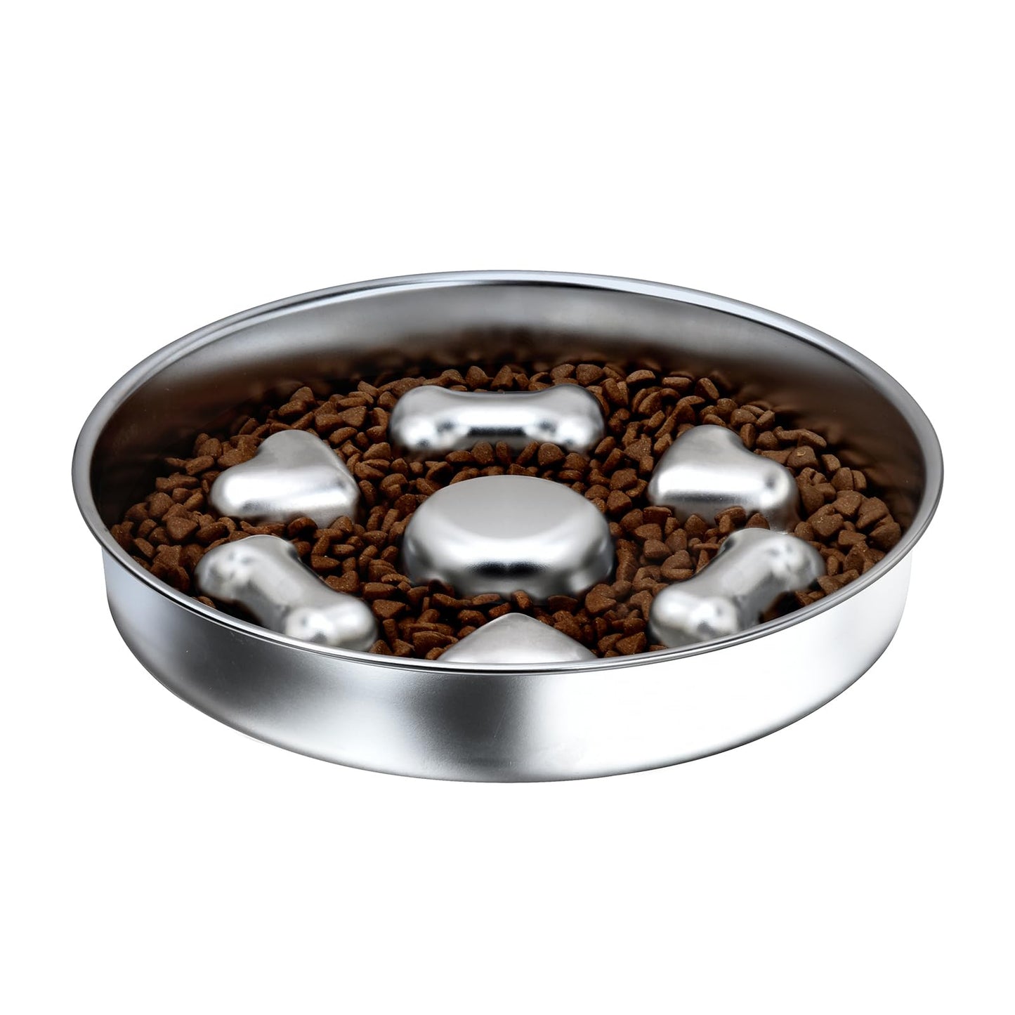 Dual-Use Steel Slow Feeder Dog Bowl
