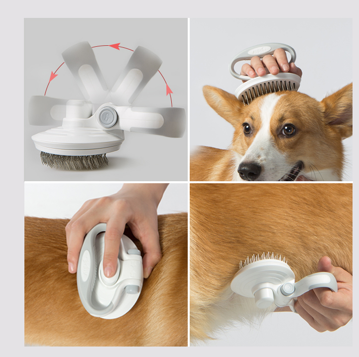 Self-Cleaning Steel Wire Brush for Pets (Dog Grooming Tool)