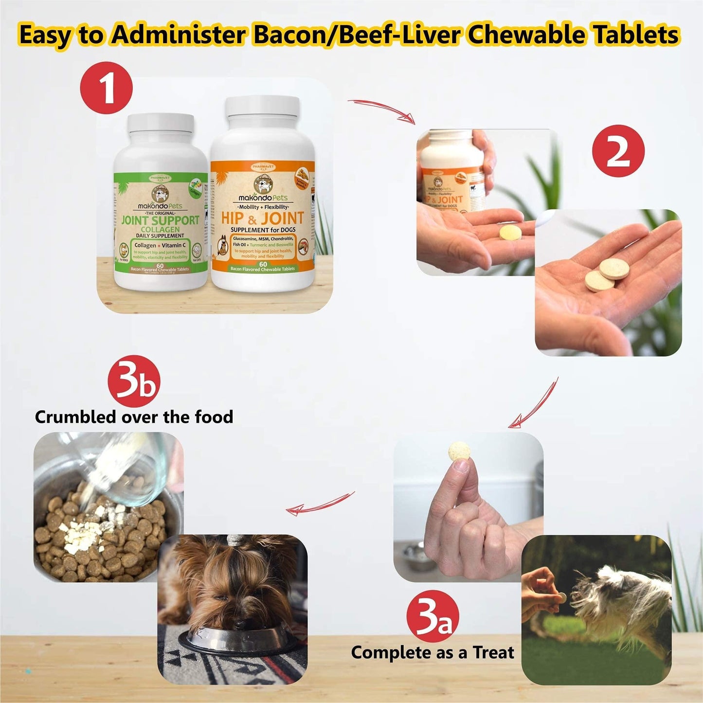 Advanced Hip & Joint Chewables with Collagen & Turmeric for Dogs