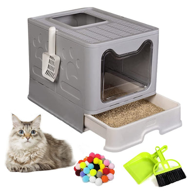 Portable Top-Entry Cat Litter Box