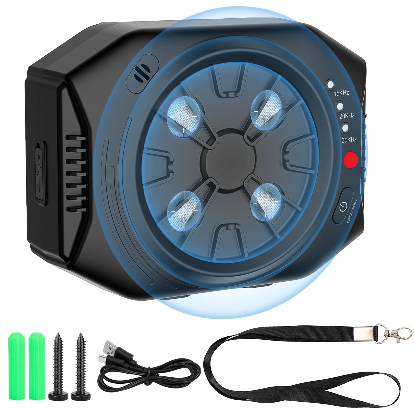 Anti Barking Device for Dogs Dog Bark Deterrent Devices with 3 Modes Ultrasonic Dog Bark Control Devices 50Ft Range Outdoor & Indoor Waterproof Dogs Barking Silencer Safe for Human & Dogs (Black)
