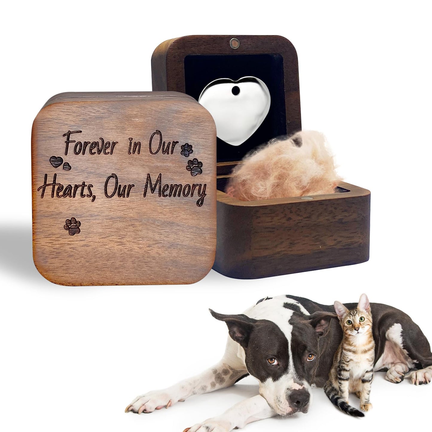 Walnut Wood Pet Memorial Keepsake Box