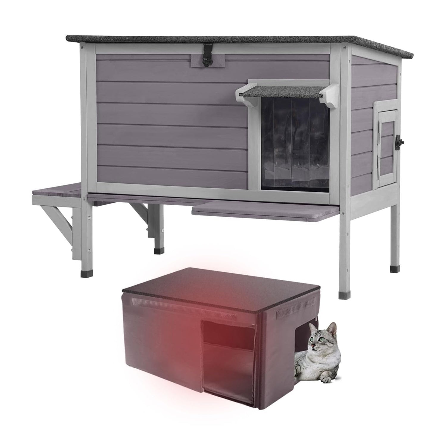 Aivituvin Insulated Cat Shelter for Large Outdoor Cats