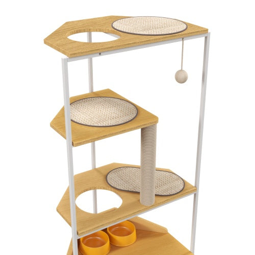 Indoor Cat Condo with Feeding Station
