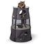 K&H Pet Products Cat Tower Tree Condo for Indoor Cats Modern Cute Cat Hammock Bed Kitten & Adult House Activity Center Playground Tree Cave Large Cozy Hideaway - 3 Level Gray 22 X 30