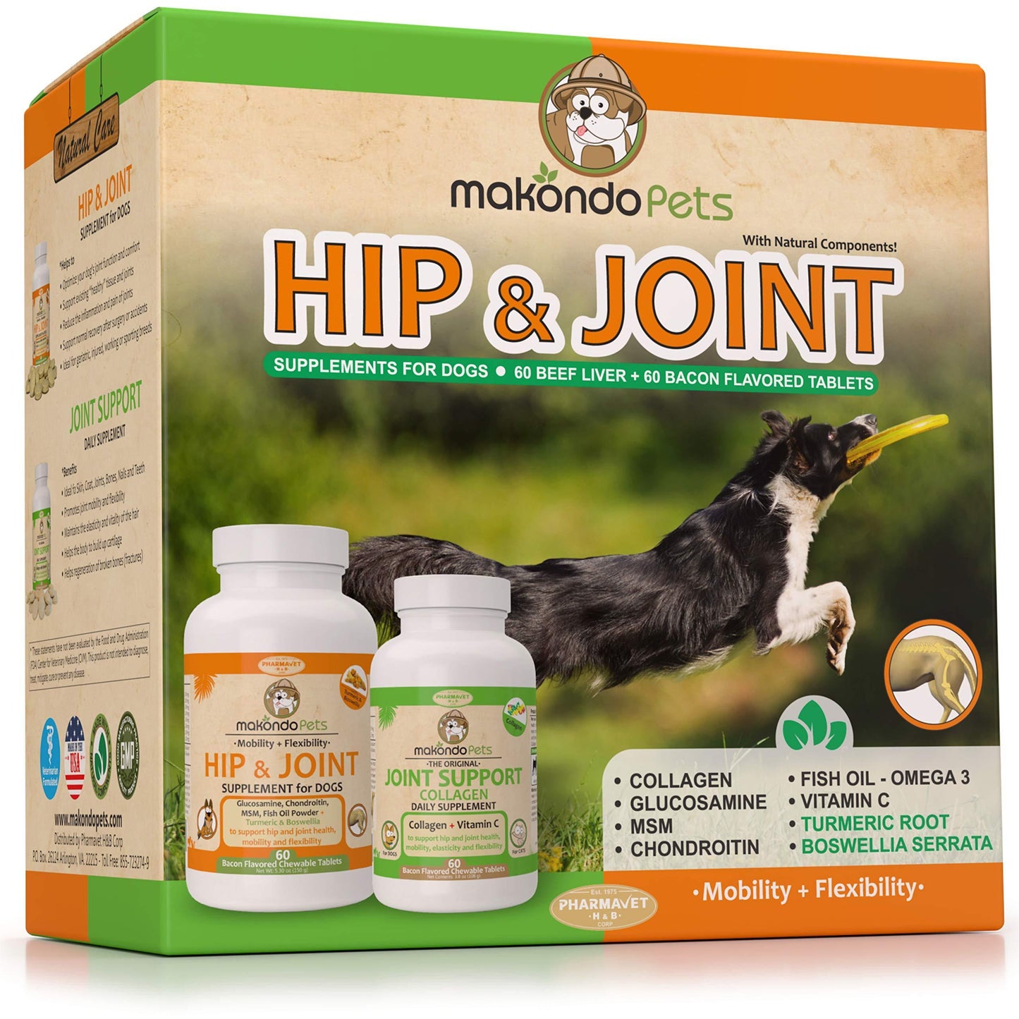 Advanced Hip & Joint Chewables with Collagen & Turmeric for Dogs