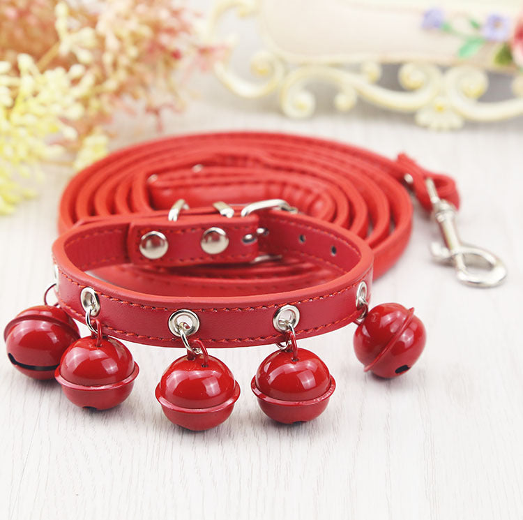 Dog and Cat Collars with Bell and Leash for Pets