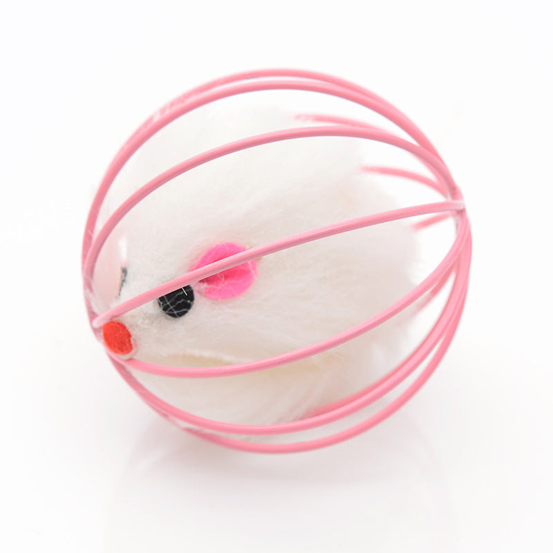 Furry Fun Mouse Cage Toy for Cats