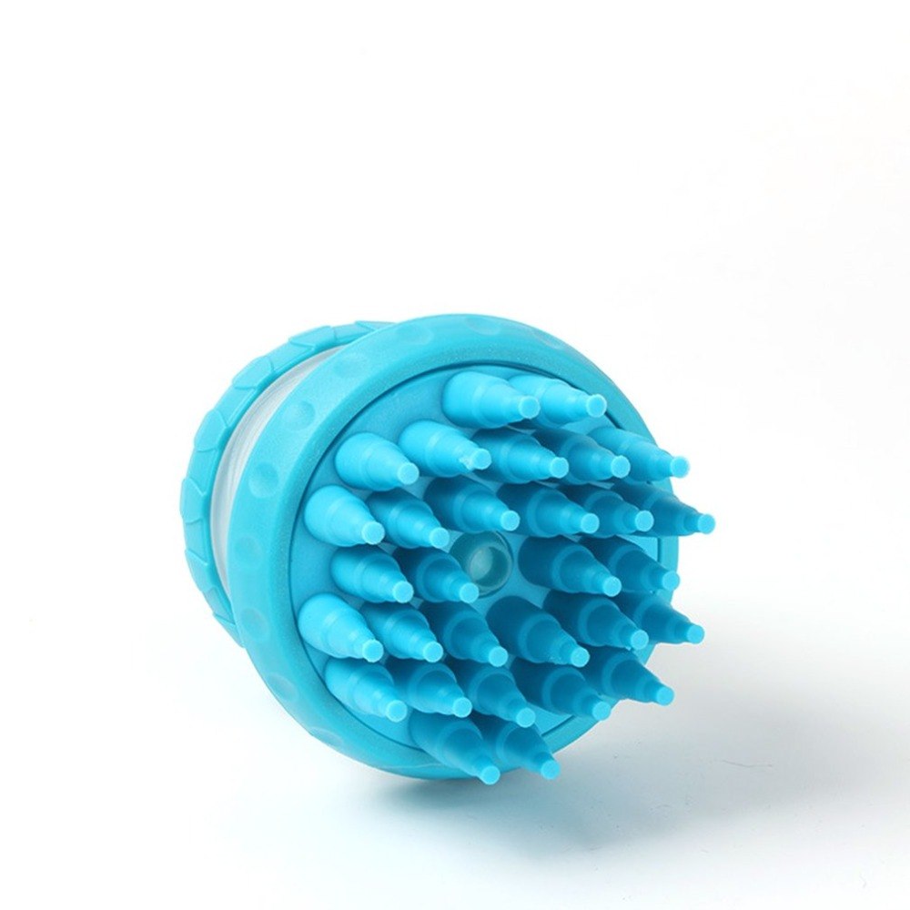 Dog Bath Brush with Massage Comb and Foot Cup