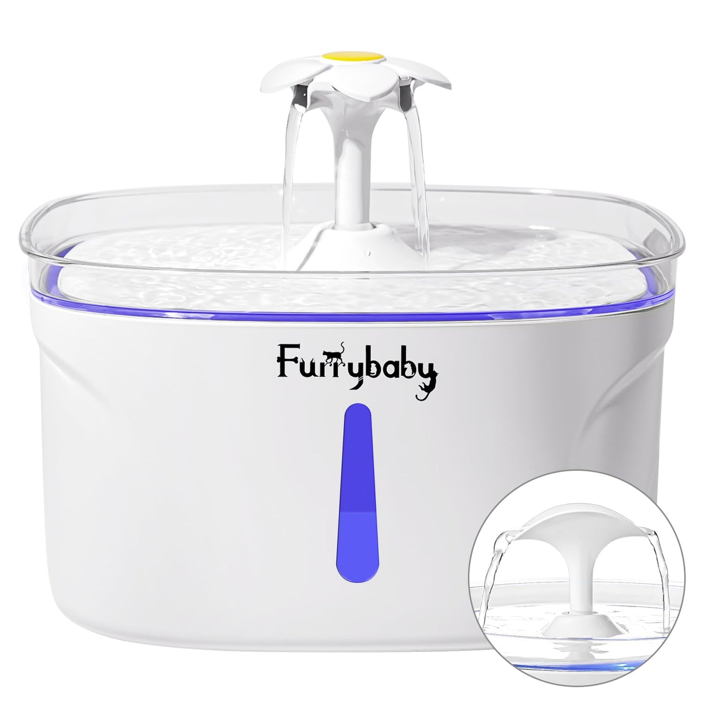 PurrPure Cat Water Fountain - LED 84oz Smart Hydration