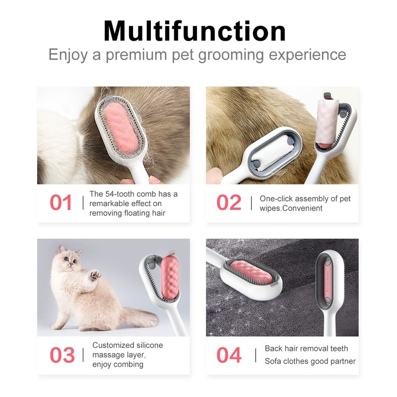 Dual Pet Grooming Set: Brush & Wipes